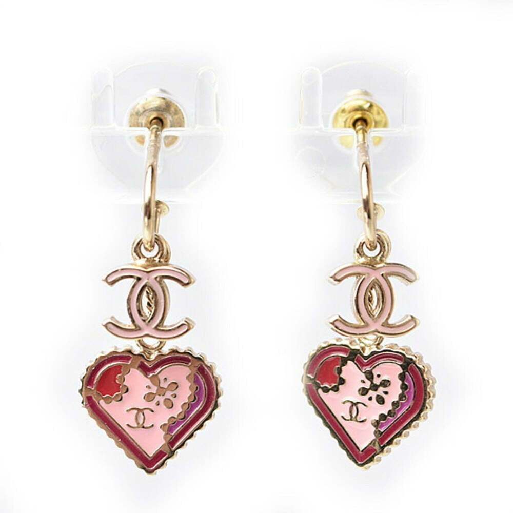 CHANEL Authentic Pink Heart Earrings - Picture 1 of 6
